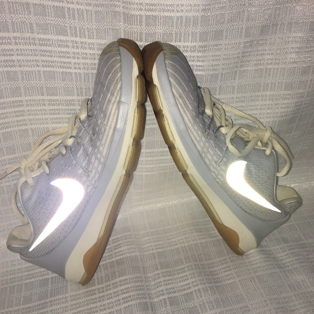 Light blue and white KD kid shoes
